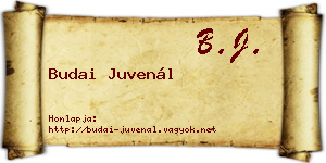 Budai Juvenál névjegykártya
